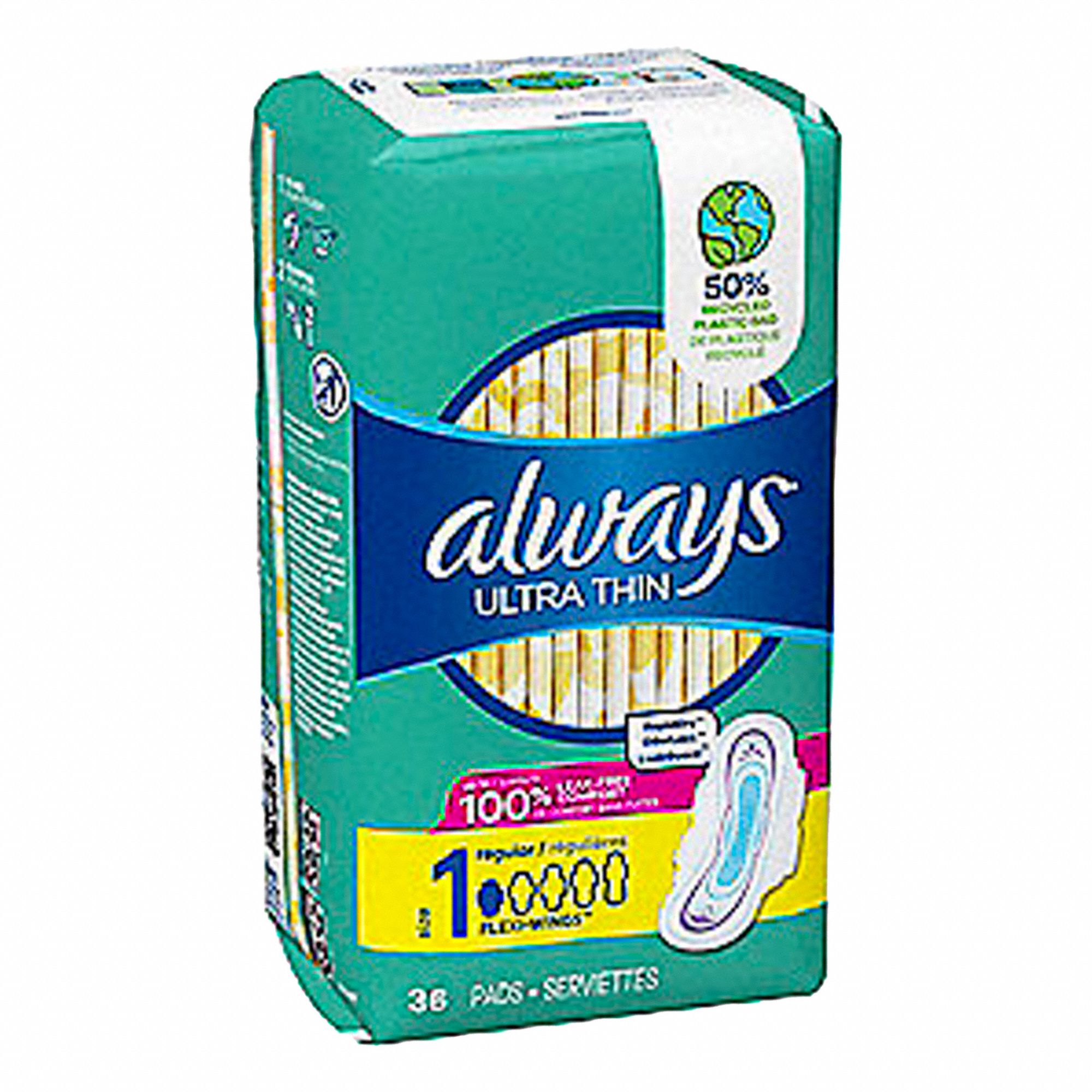 SANITARY NAPKIN,11-11/32 IN L,CA6