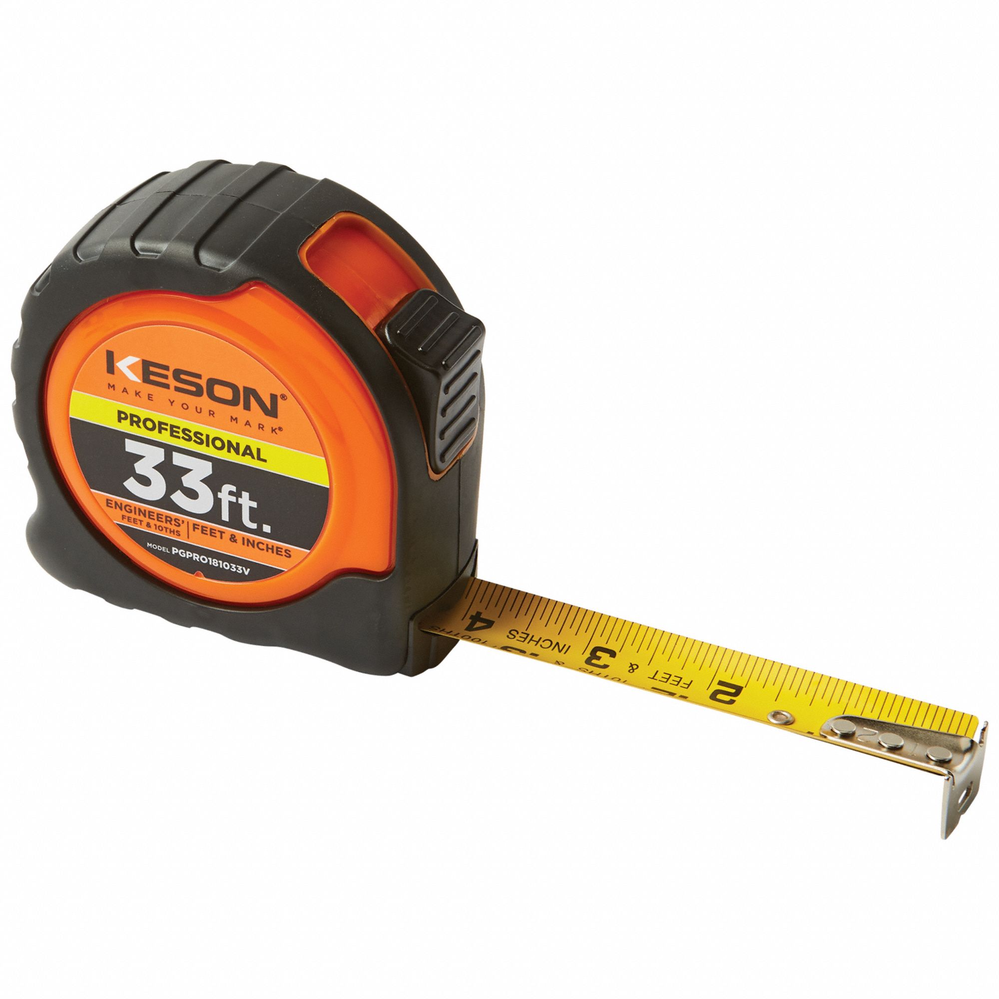 TAPE MEASURE,33 FT L,1 IN W,STEEL