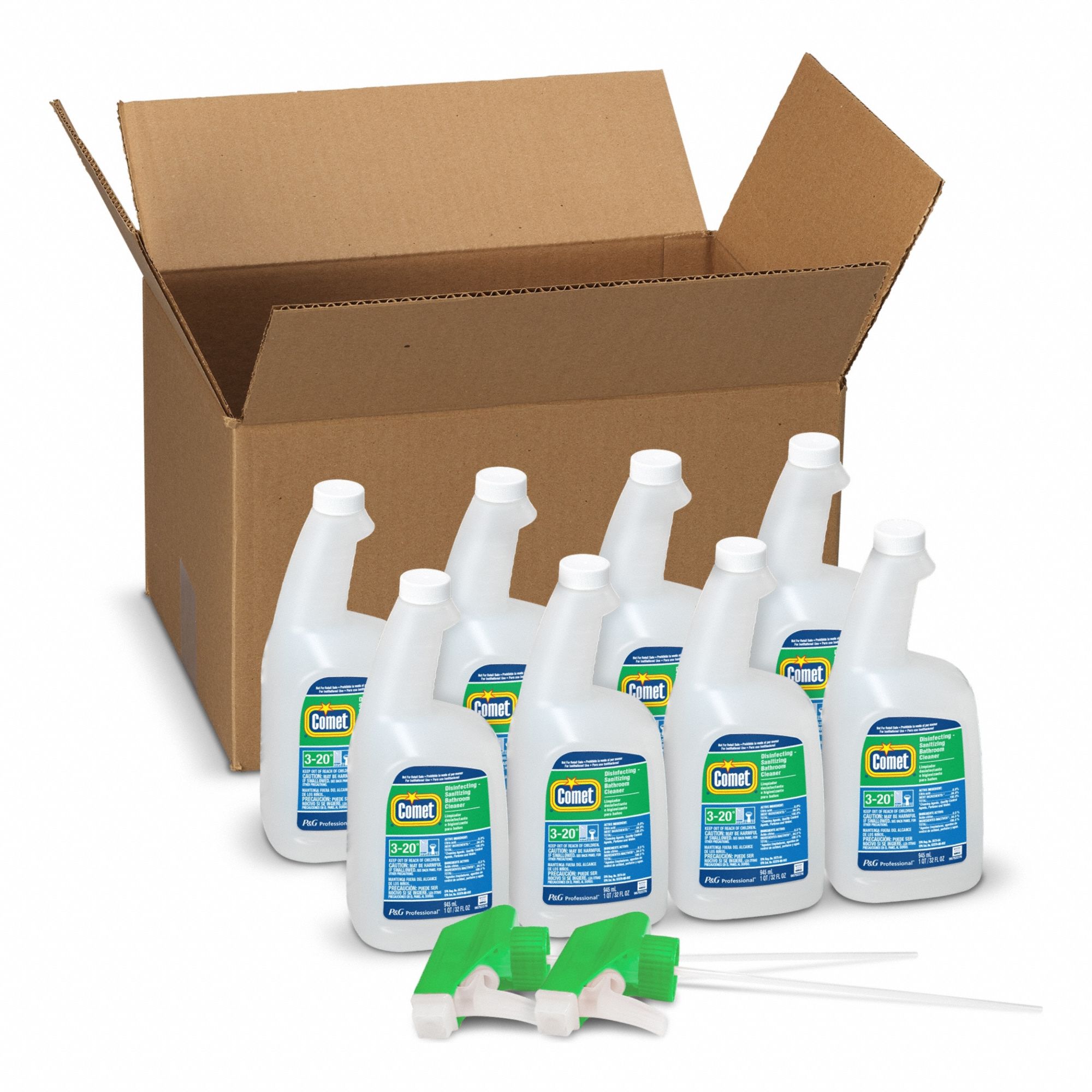 Disinfectant Cleaner: Trigger Spray Bottle, Ready to Use, Liquid, Fresh, No Series, 8 PK