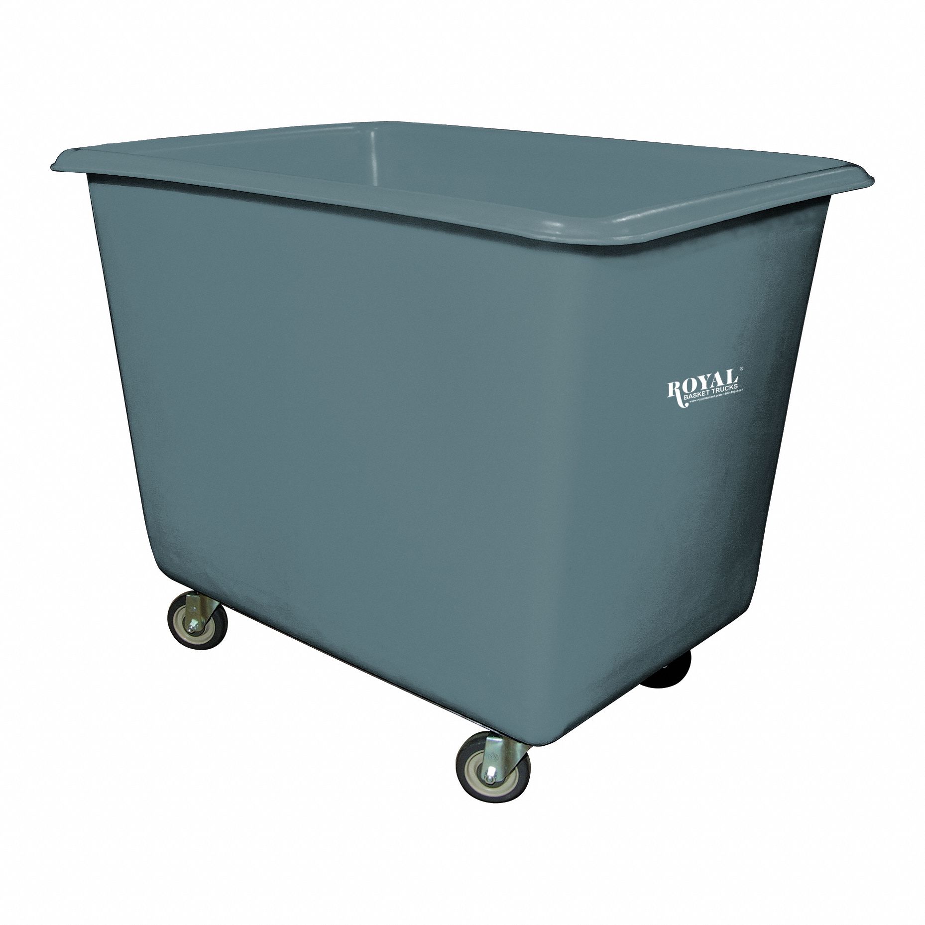 Poly Truck Metal Base: Gray, (2) Rigid/(2) Swivel, Corner, 10 bu Truck Capacity