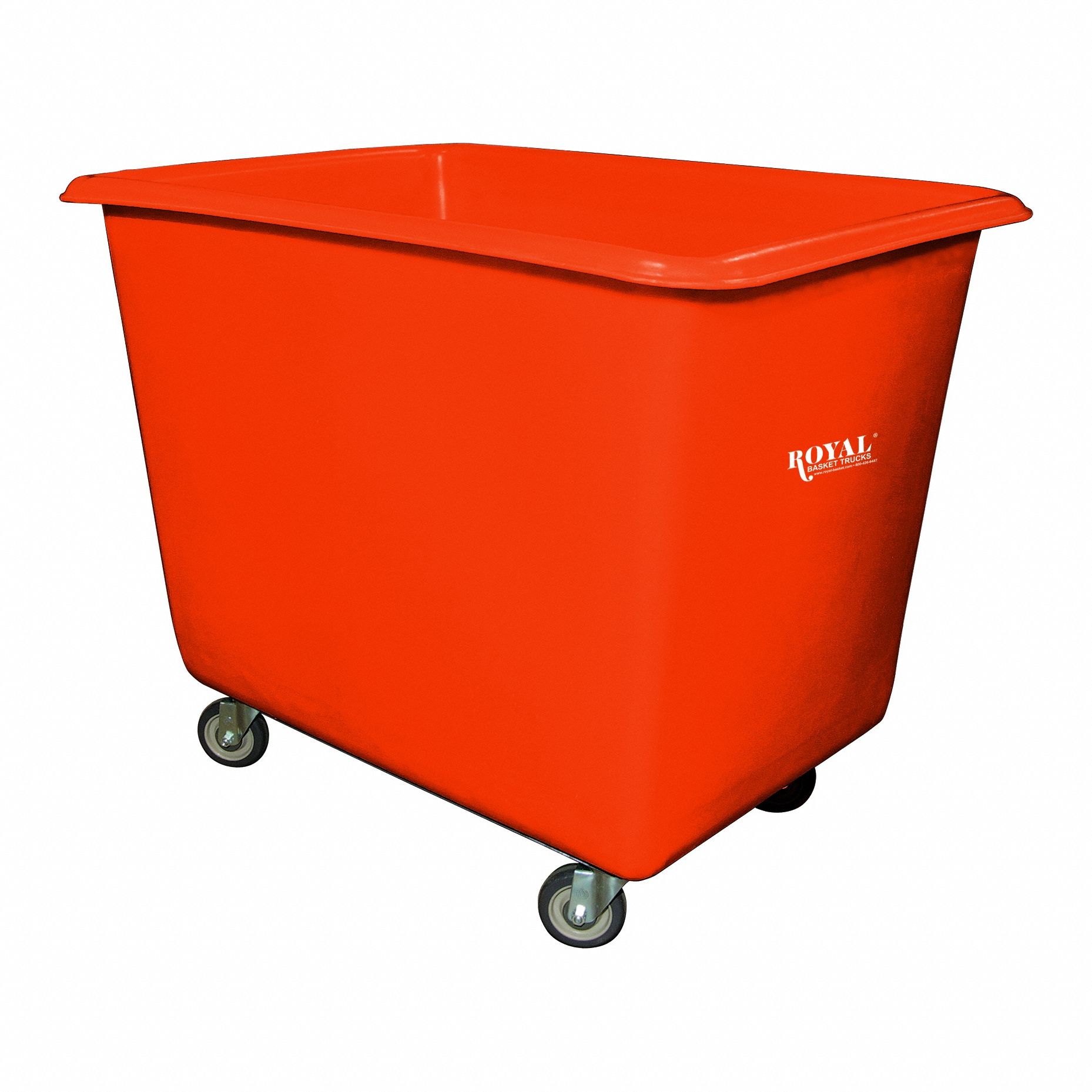 Poly Truck Metal Base: Orange, (4) Swivel, Corner, 10 bu Truck Capacity