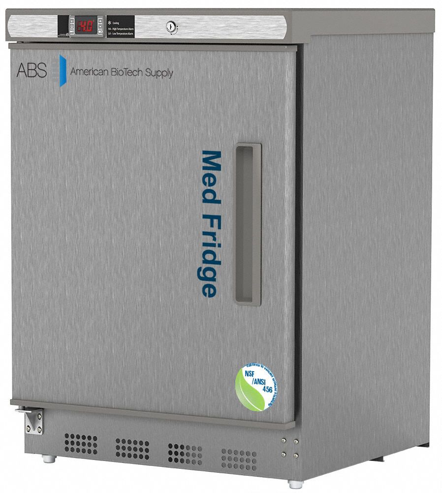 Refrigerator: 4.6 cu ft, Undercounter, 1°C to 10°C, 24 3/8 in Overall Dp