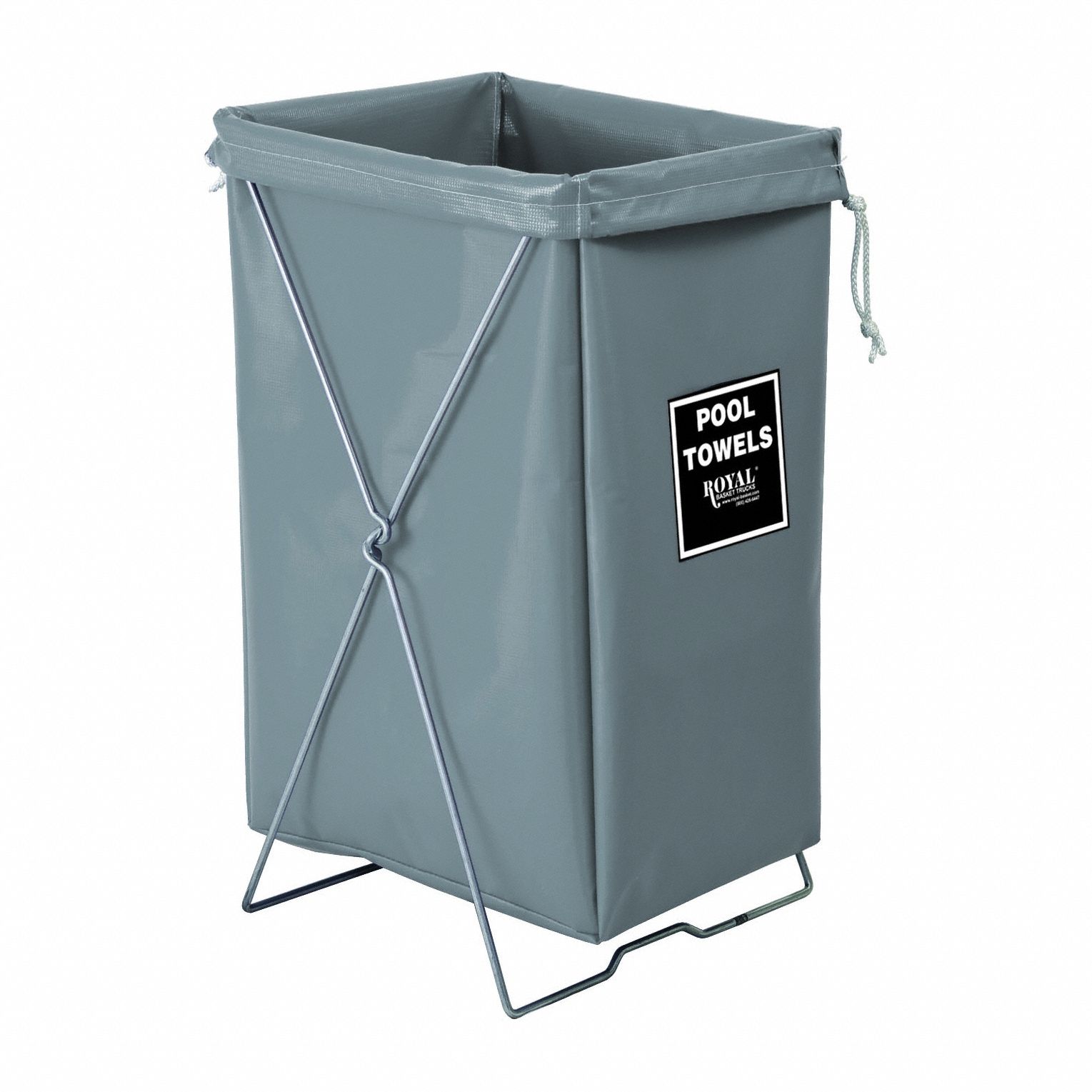 Hamper: Vinyl Liner, Gray, 4.2 cu ft Total Volume, 100 lb Wt Capacity