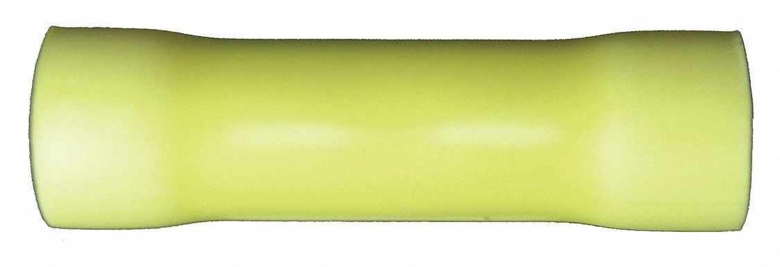 BUTT CONNECTOR,CRIMP,COPPER,YELLOW,PK100