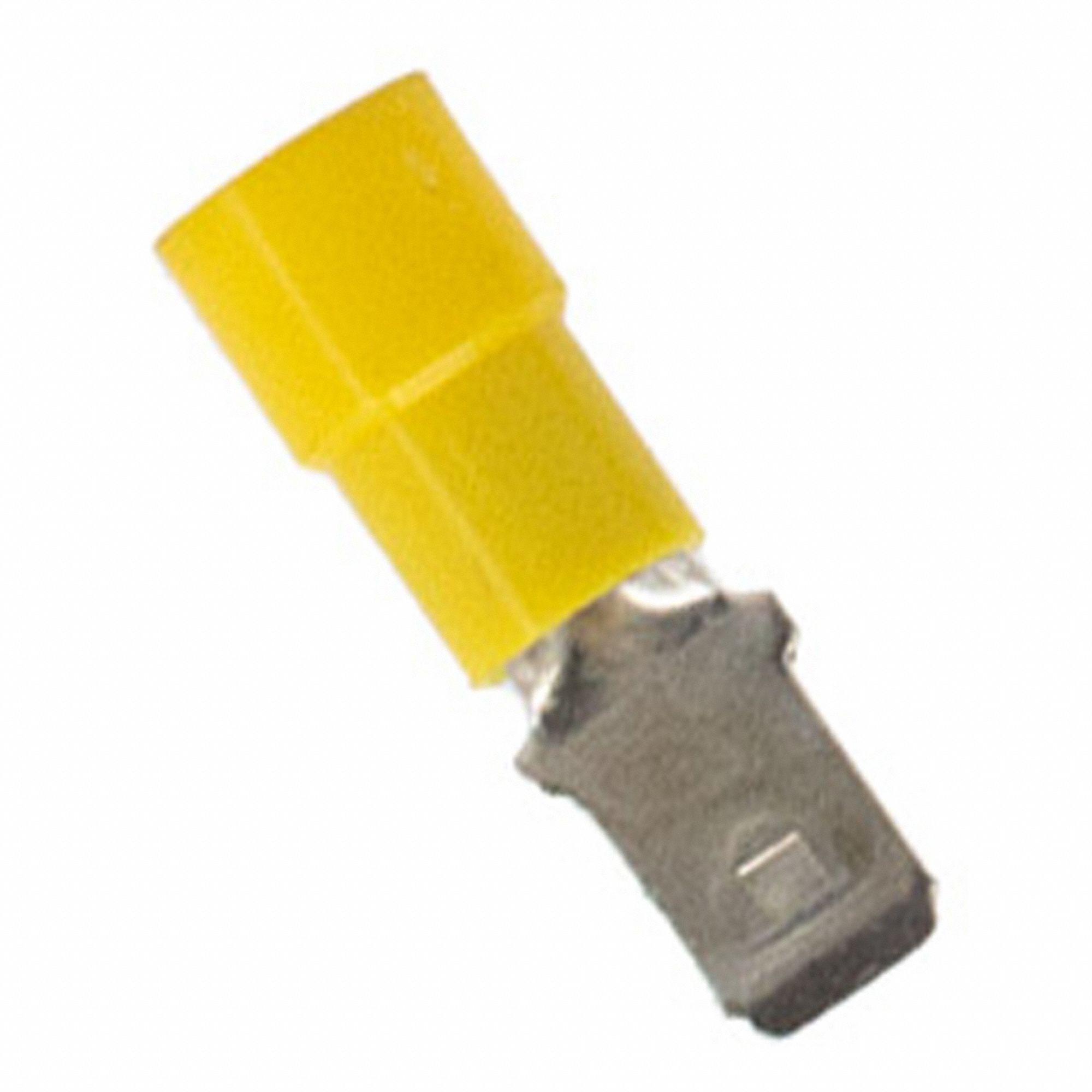 MALE Q/C, 12-10AWG, YELLOW, 0.250 IN, 4.409 IN LENGTH, COPPER(ALLOY 110), PK 50