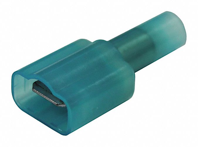 MALE QUICK DISCONNECT, BLUE, 16-14 AWG, 600 V, 0.250 IN, NYLON, PK 1000