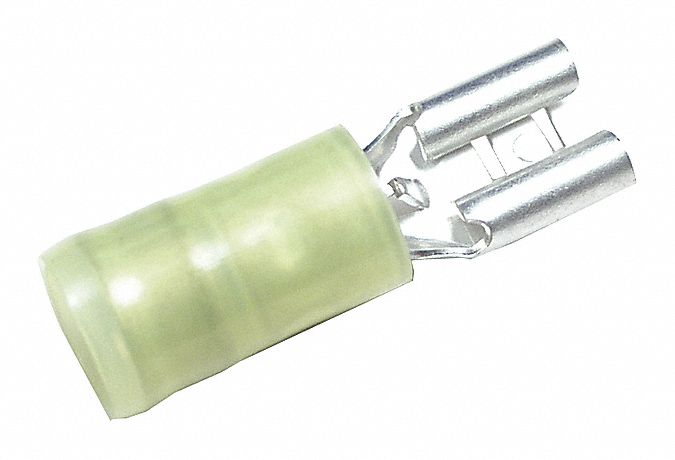 FEMALE Q/DC, 12-10 AWG, 600 V, ,WHITE, 0.250 IN, TIN PLATED COPPER, PK 100