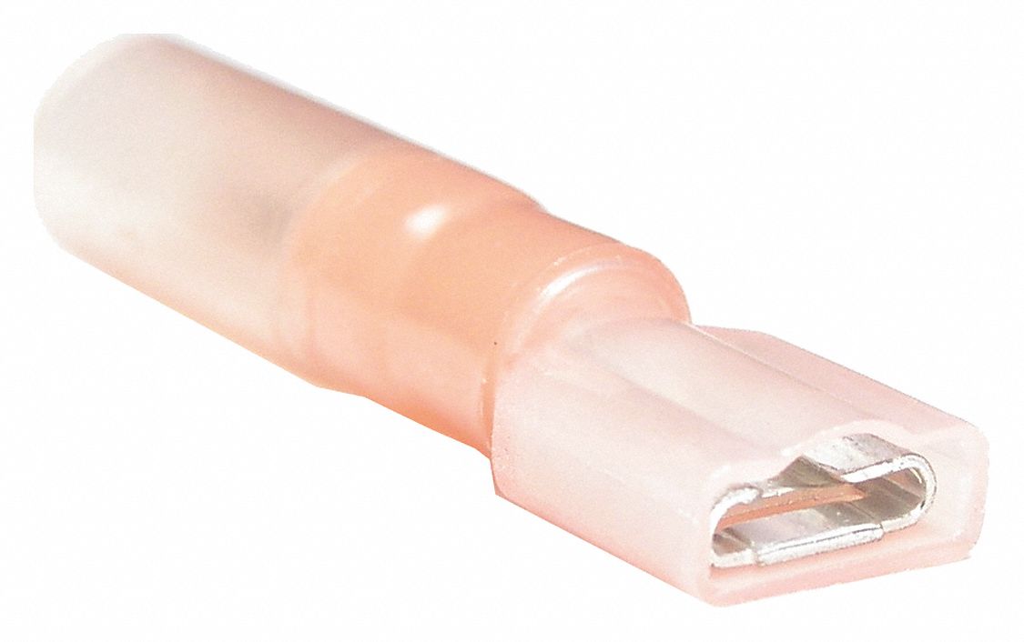 GAINE THERMORETRACTABLE FEMELLE Q/C,20-18 AWG,600V,0,250 PO,4,409 PO LONG,CUIVRE,PQ 100