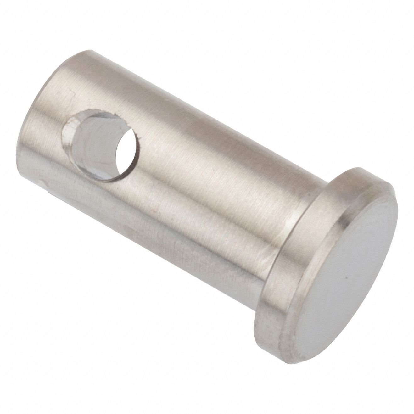 Clevis Pin: Inch, 1/2 in Pin Dia, 1 in Shank Lg, Precision Clevis Pin, Stainless Steel, 18-8, Plain