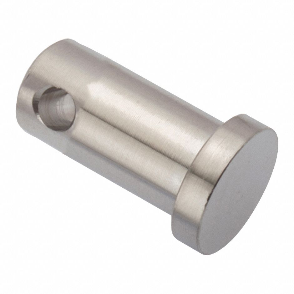 Clevis Pin: Inch, 3/8 in Pin Dia, 7/8 in Shank Lg, Precision Clevis Pin, Stainless Steel, 18-8
