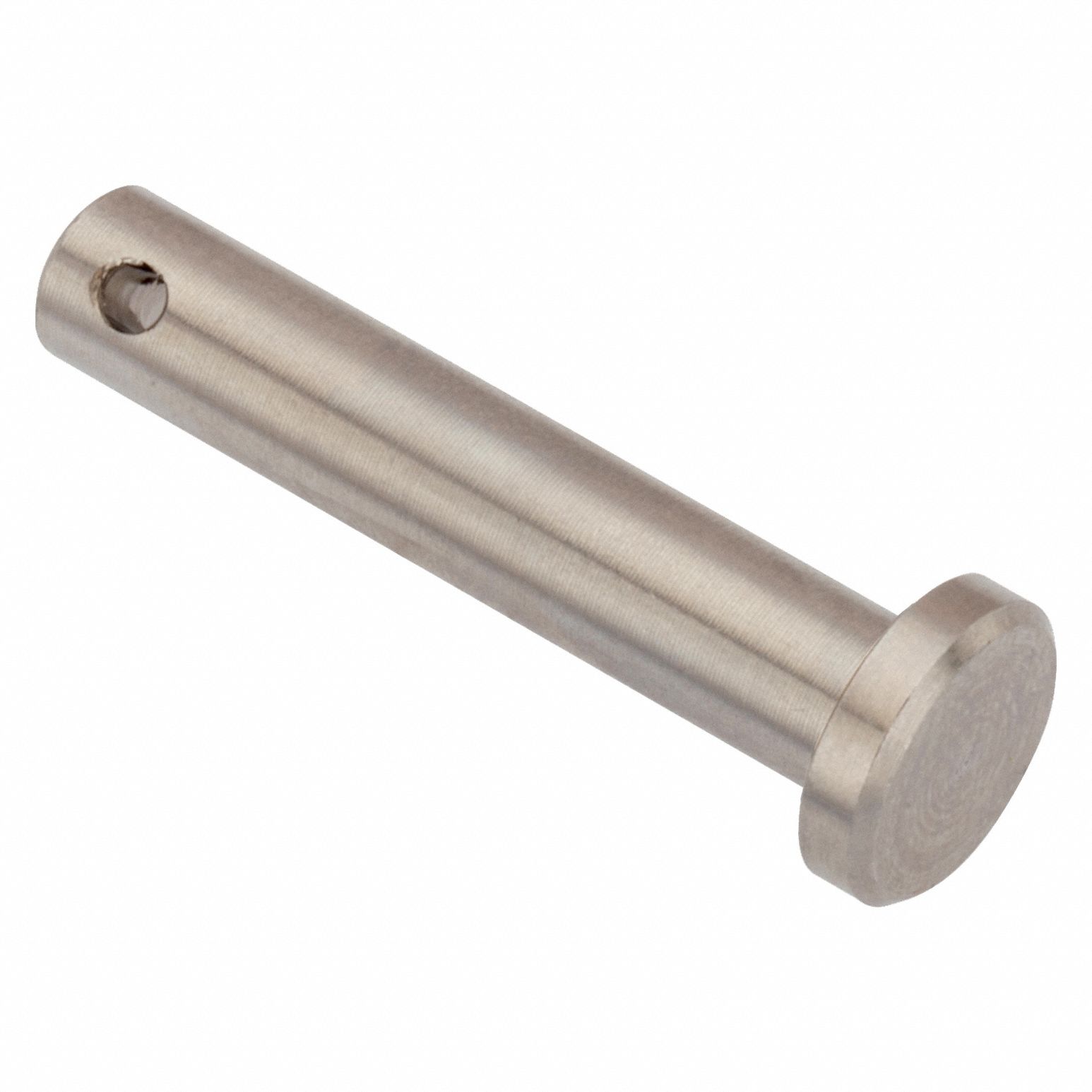Clevis Pin: Inch, 9/16 in Pin Dia, 2 1/2 in Shank Lg, Precision Clevis Pin, Stainless Steel, 18-8