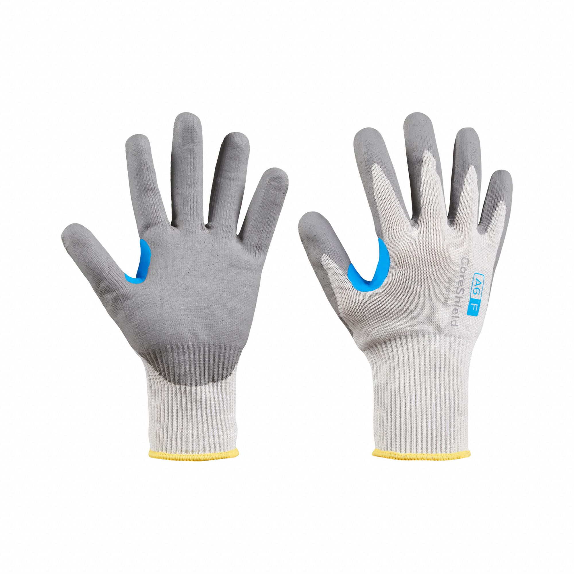 CUT-RESISTANT GLOVES, SIZE XS/6, 13 GA, CUT LEVEL A6, BLUE/BLACK, NYLON/FOAM NITRILE/HPPE