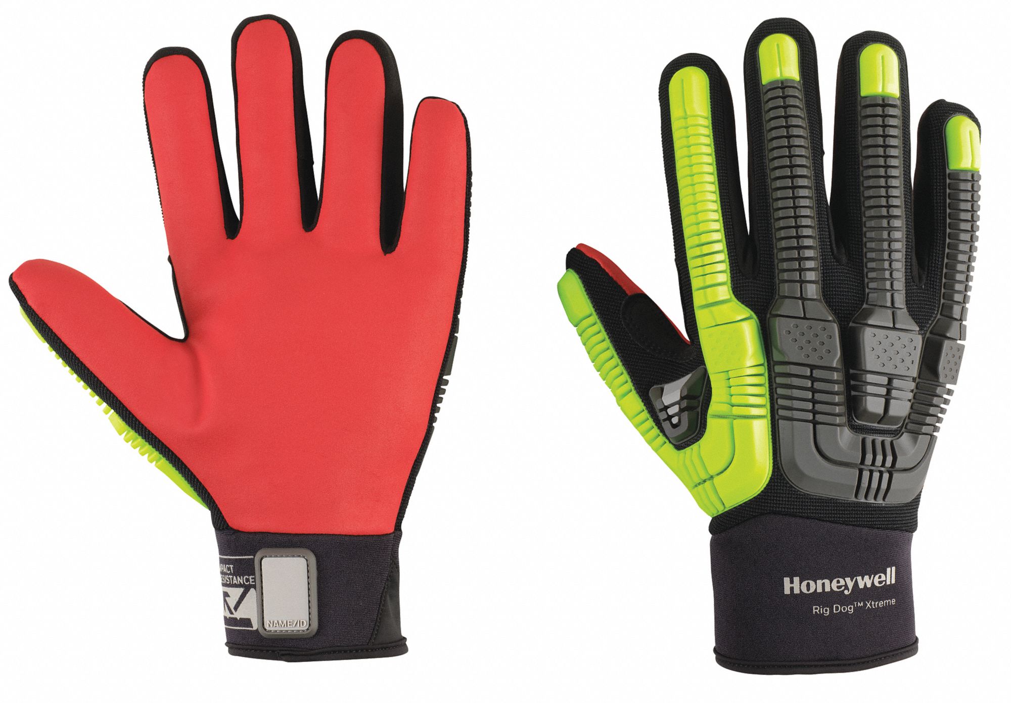 IMPACT-RESISTANT GLOVES, SZ XXL/11, CUT LEVEL A6, RED/BLACK/YELLOW, POLYESTER/PUR/ARAMID