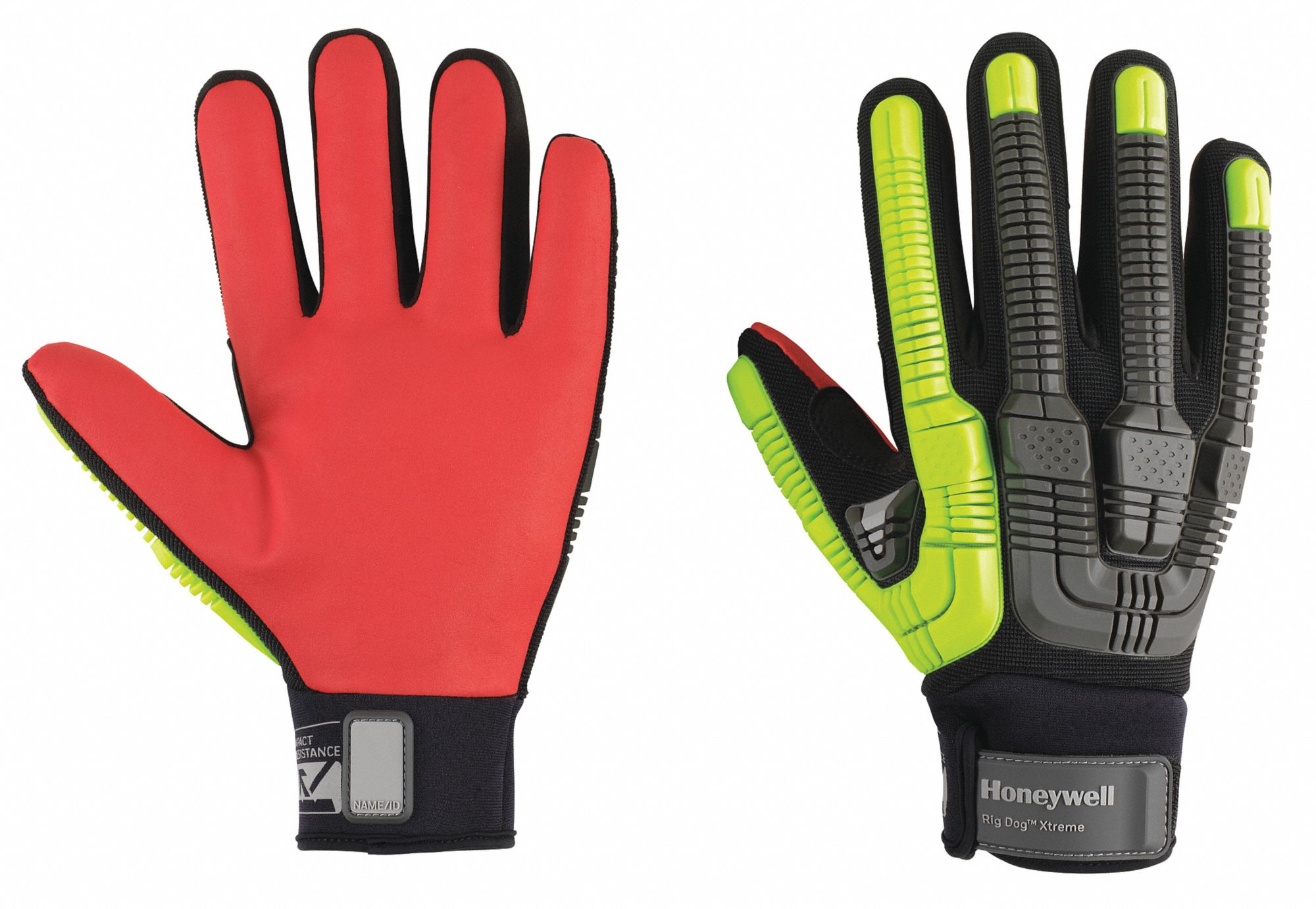 IMPACT-RESISTANT GLOVES, SZ XXL/11, CUT LEVEL A6, BLACK/RED/YELLOW, POLYESTER/PUR/ARAMID