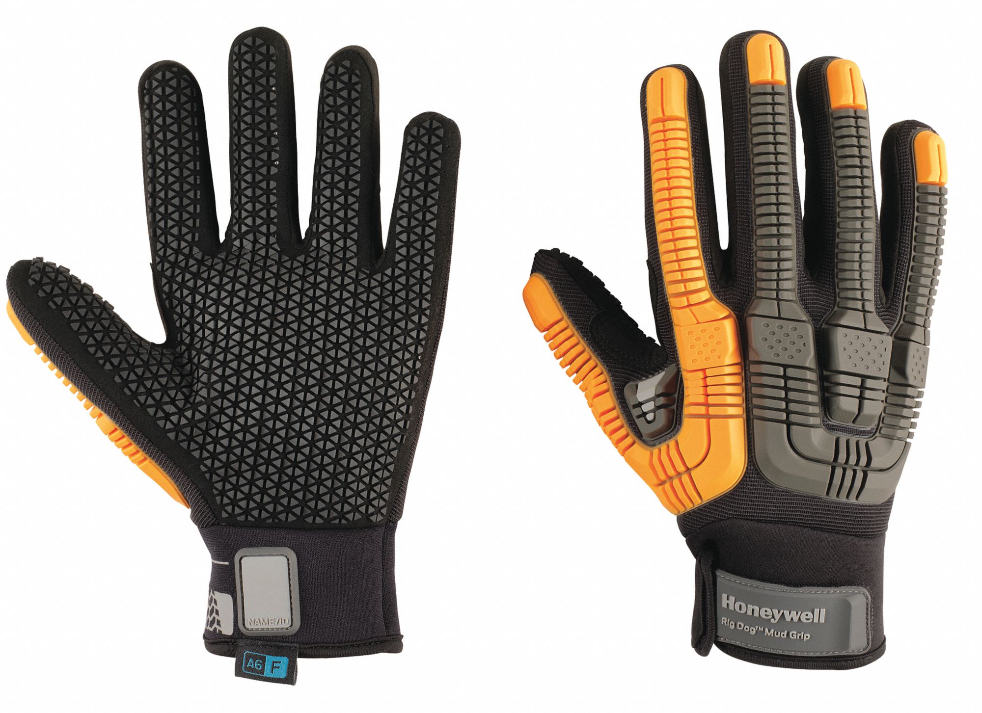 IMPACT-RESISTANT GLOVES, SZ S/7, CUT LEVEL A6, BLACK/ORANGE, POLYESTER/PUR/ARAMID