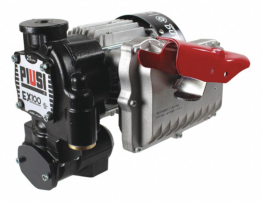 FUEL TRANSFER PUMP, ROTARY VANE, AUTOMATIC NOZZLE, 120 V, 1/2 HP, 25 GPM, 16 X 10 X 15 IN, CAST IRON