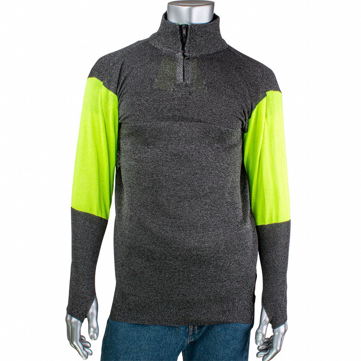 Cut Resistant Pullover: ANSI/ISEA Cut Level A4/A5/A6/A7, ATA Fiber, Gray, Pullover