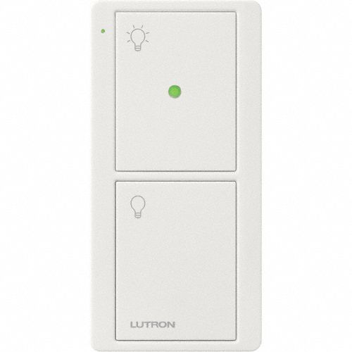 Wireless Control with Nightlight: 2 Buttons, Battery, Caseta, Pico, White, PJN-2B-GWH-L01