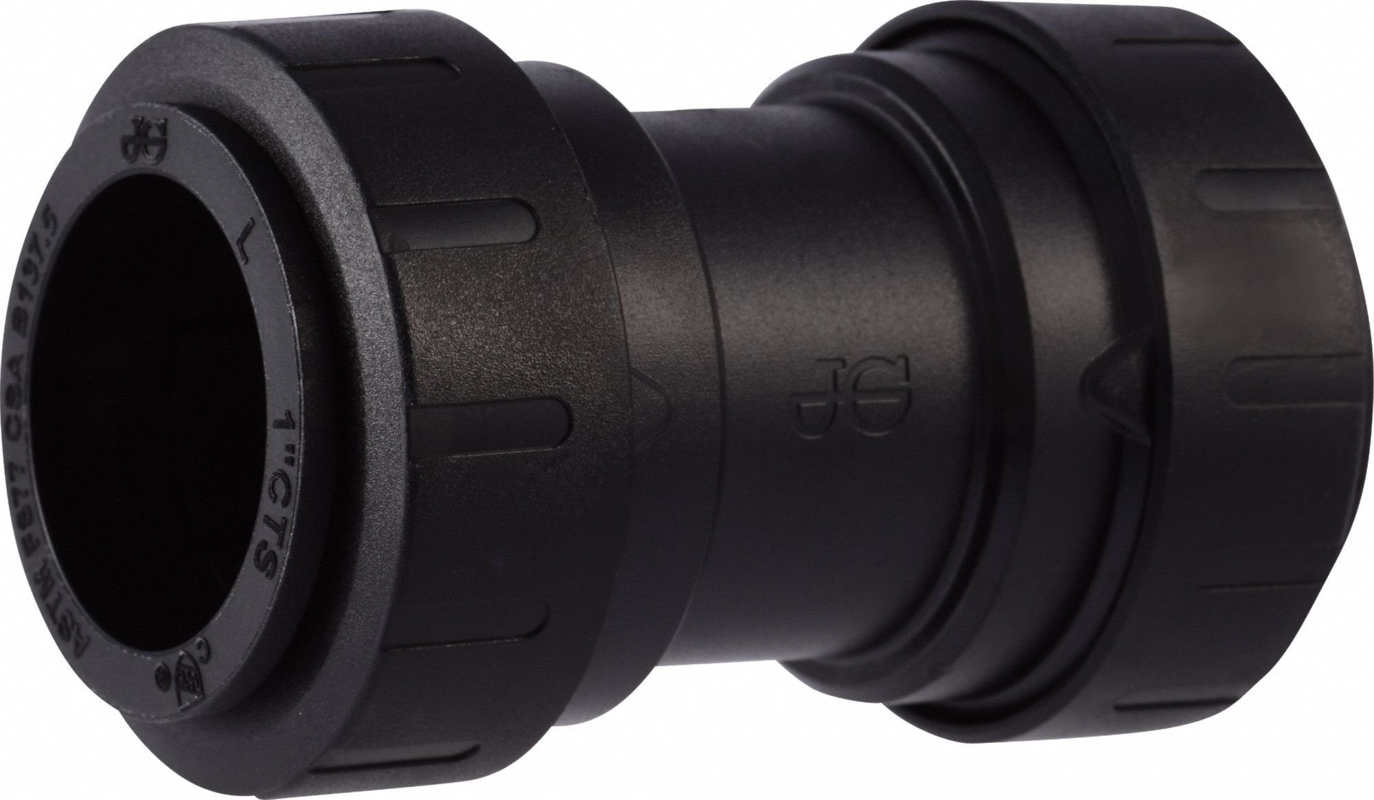 Push-Fit Coupling Fitting: 1 in Pipe x 1 in Pipe Size, Push-to-Connect x Push-to-Connect