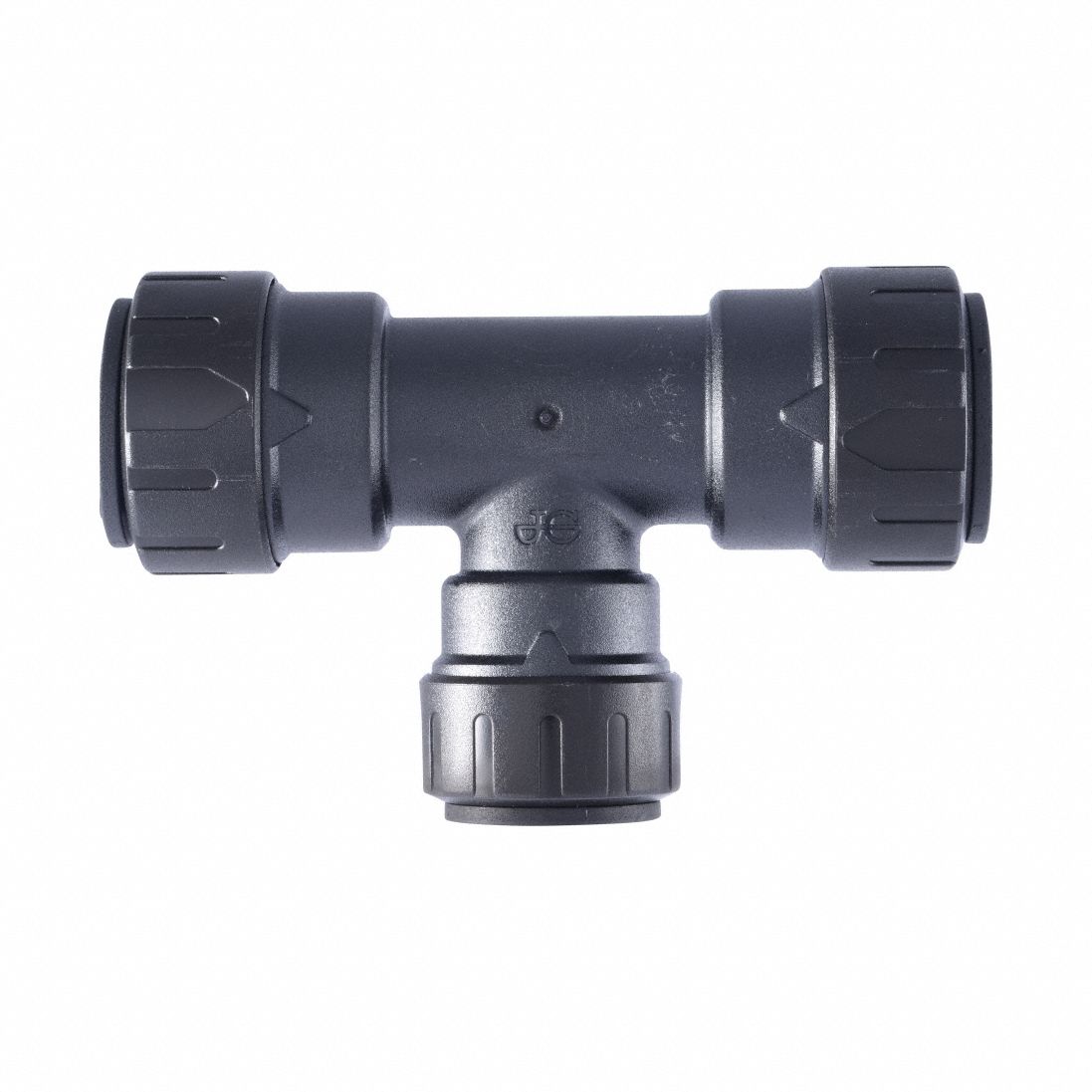 Push-Fit Tee Fitting: 7/8 in OD x 3/4 in Pipe x 3/4 in OD x 1/2 in OD Size, Polymer