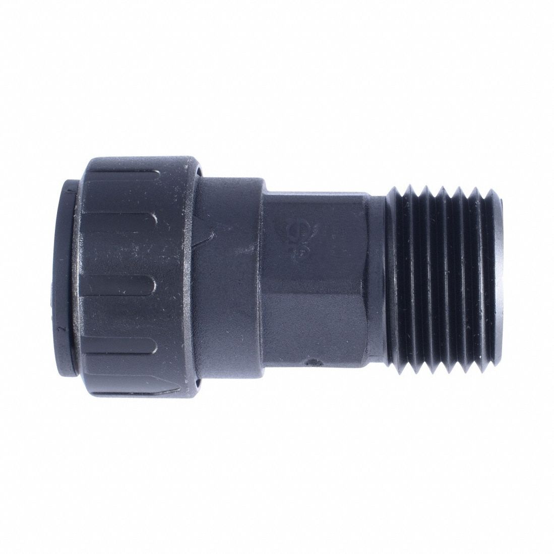 Push-Fit Adapter Fitting: 3/4 in Pipe x 3/4 in Pipe Size, Push-to-Connect x MNPT, Plastic