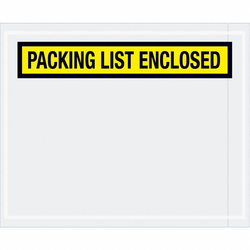 Packing List Envelopes: 5 1/2 in x 4 1/2 in, Packing List Enclosed, Yellow, 1, 000 PK