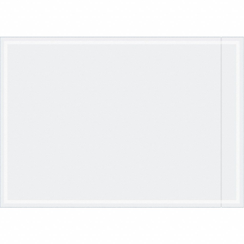 Packing List Envelopes: 5 in Outside Ht, 3 1/2 in Outside Lg, Clear, 1, 000 PK