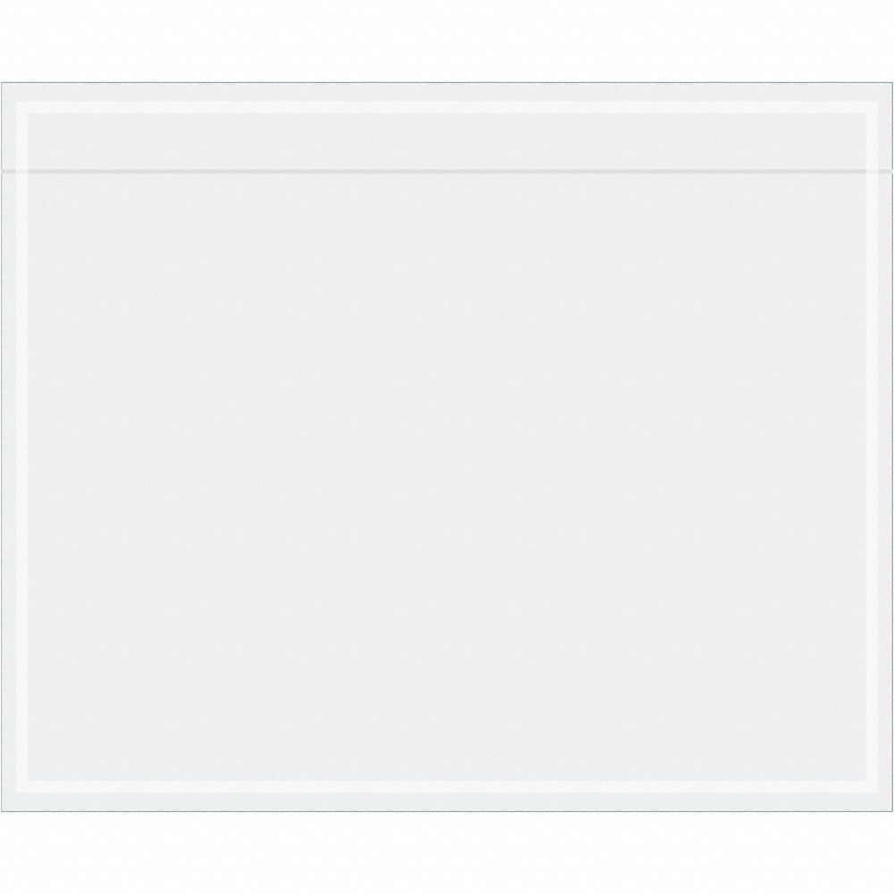 Packing List Envelopes: 4 1/2 in Outside Ht, 5 1/2 in Outside Lg, Clear, 1, 000 PK