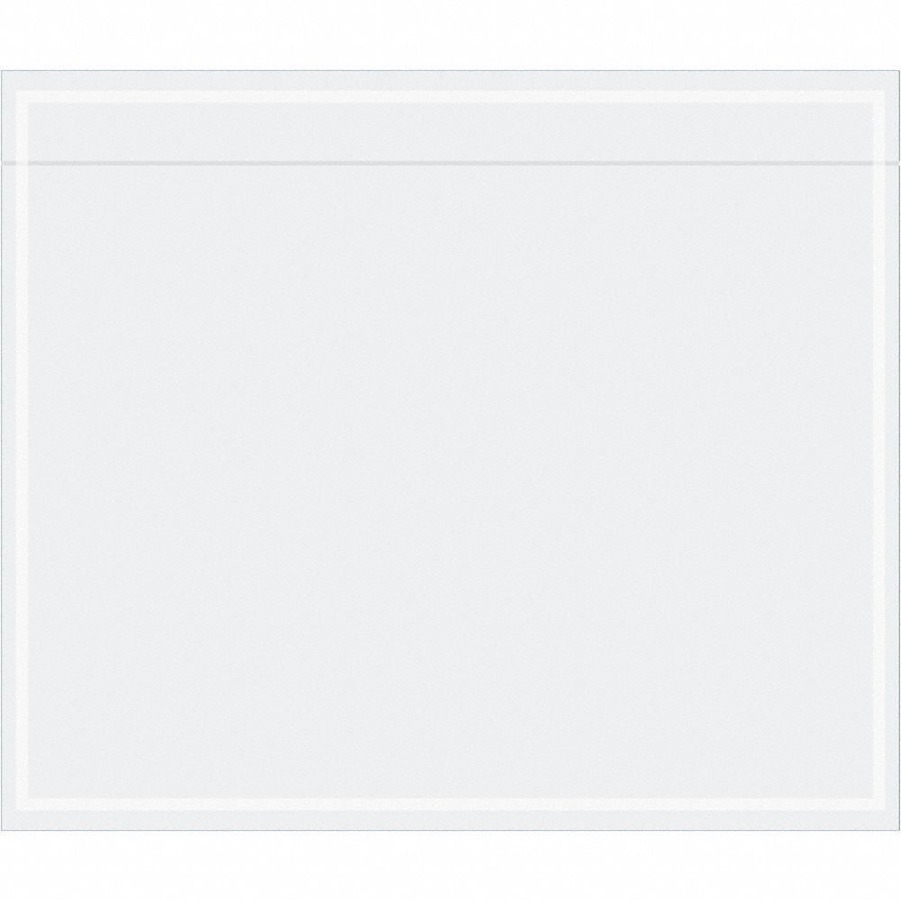 Packing List Envelopes: 5 1/2 in Outside Ht, 6 1/2 in Outside Lg, Clear, 1, 000 PK