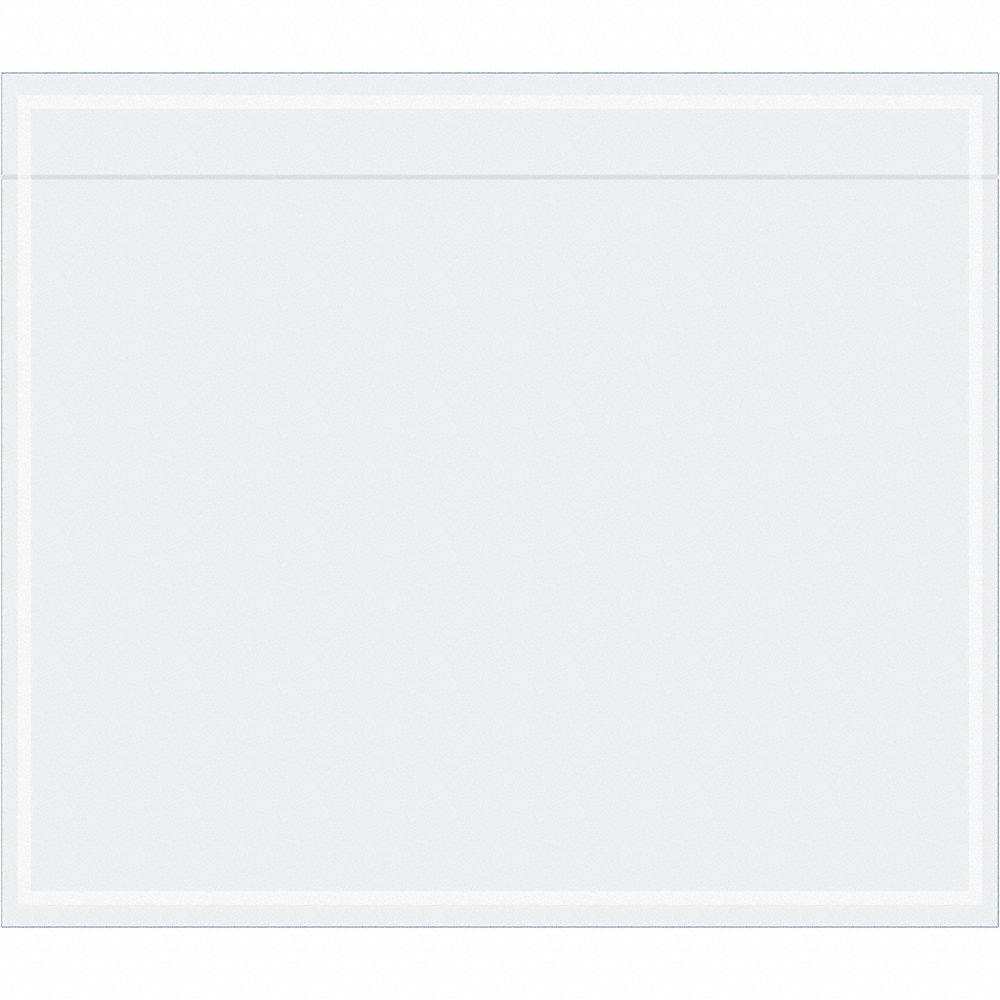 Packing List Envelopes: 6 in Outside Ht, 7 in Outside Lg, Clear, 1, 000 PK