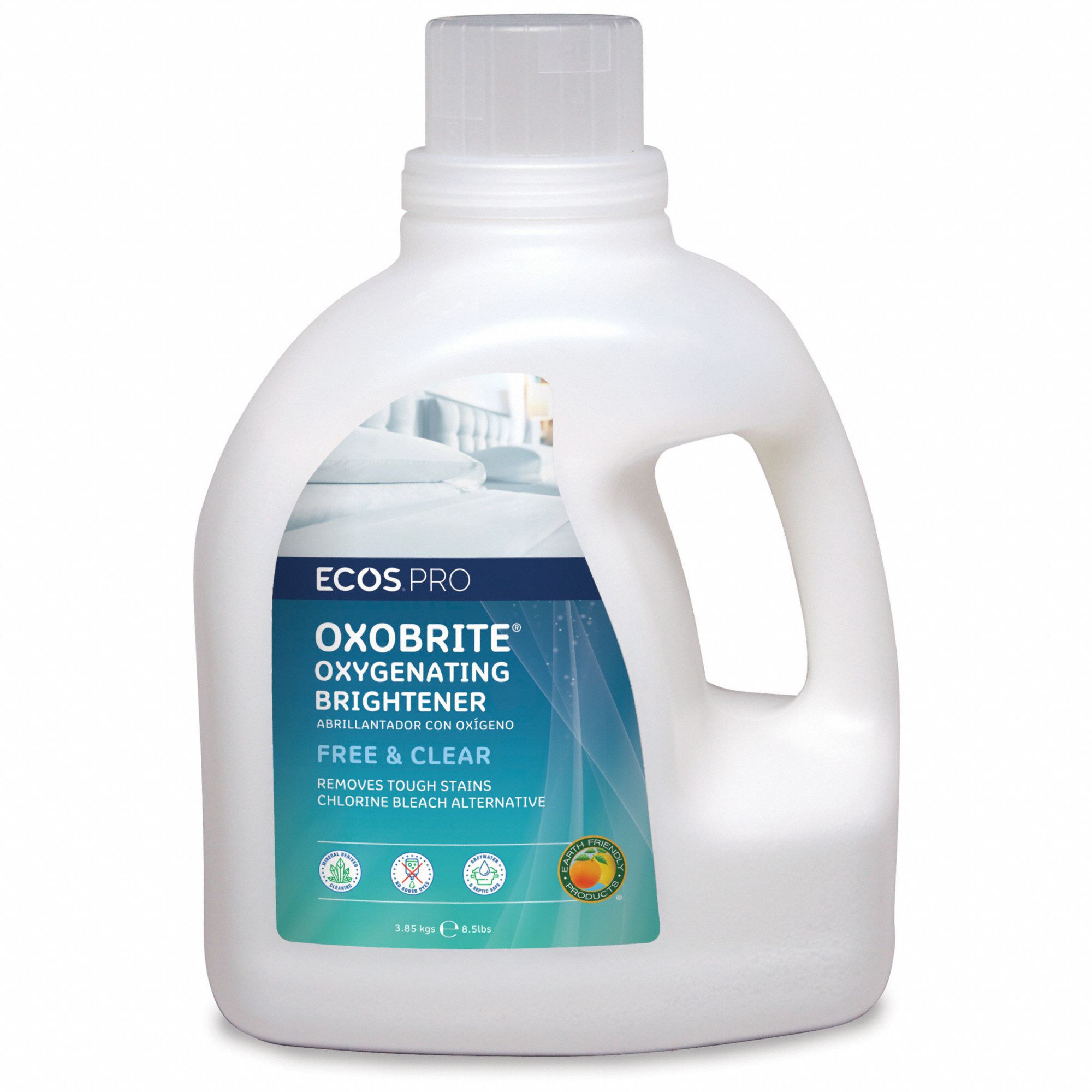 ECOS PRO Laundry Whitener: Jug, 8.5 lb, Powder, Unscented, High Efficiency  (HE), Biodegradable, 4 PK