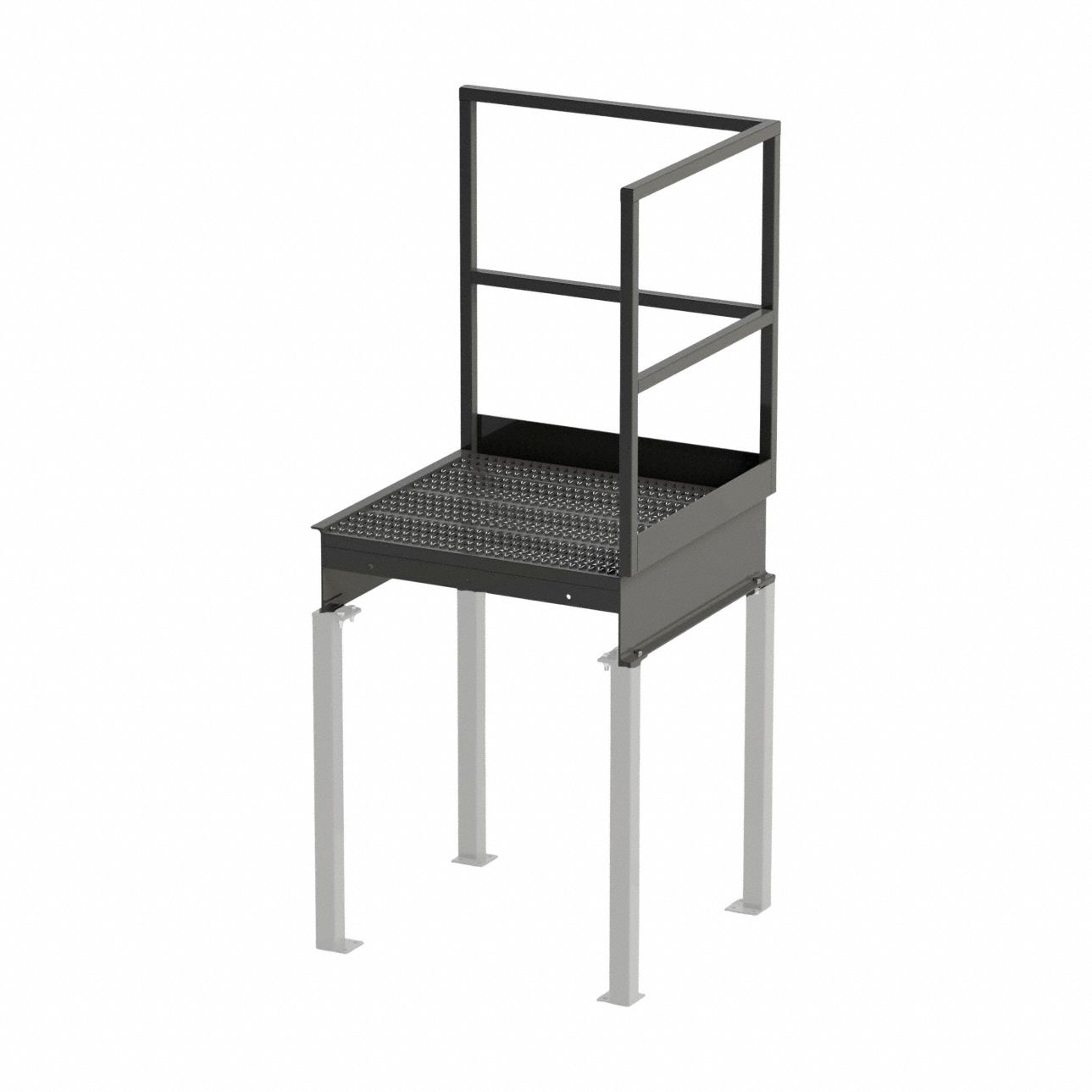 Stairway Platform: 52 in Overall Ht, 36 in Overall Lg