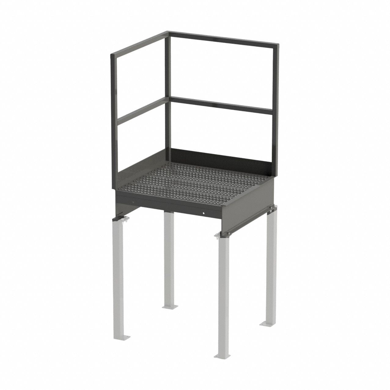 Stairway Platform: 52 in Overall Ht, 36 in Overall Lg