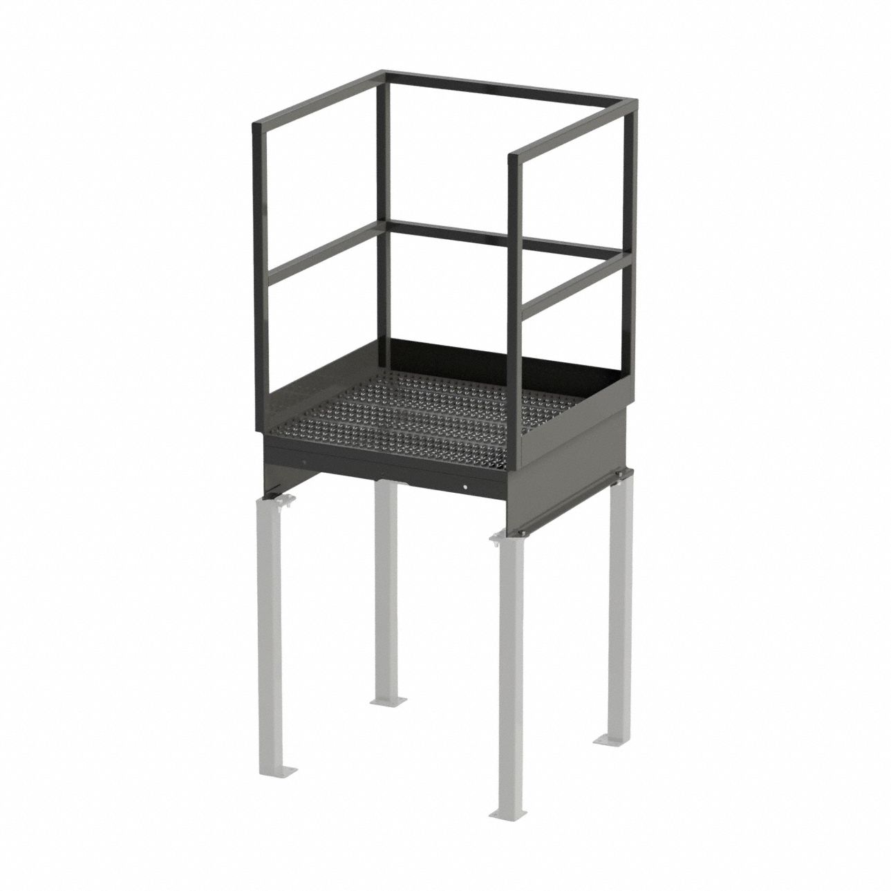 Stairway Platform: 52 in Overall Ht, 36 in Overall Lg