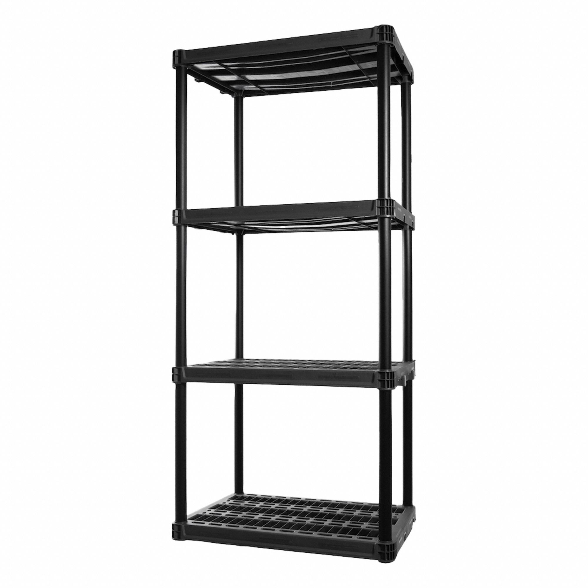 Shelf Unit: 36 in x 24 in, 73 in Overall Ht, 4 Shelves, 200 lb Load Capacity per Shelf
