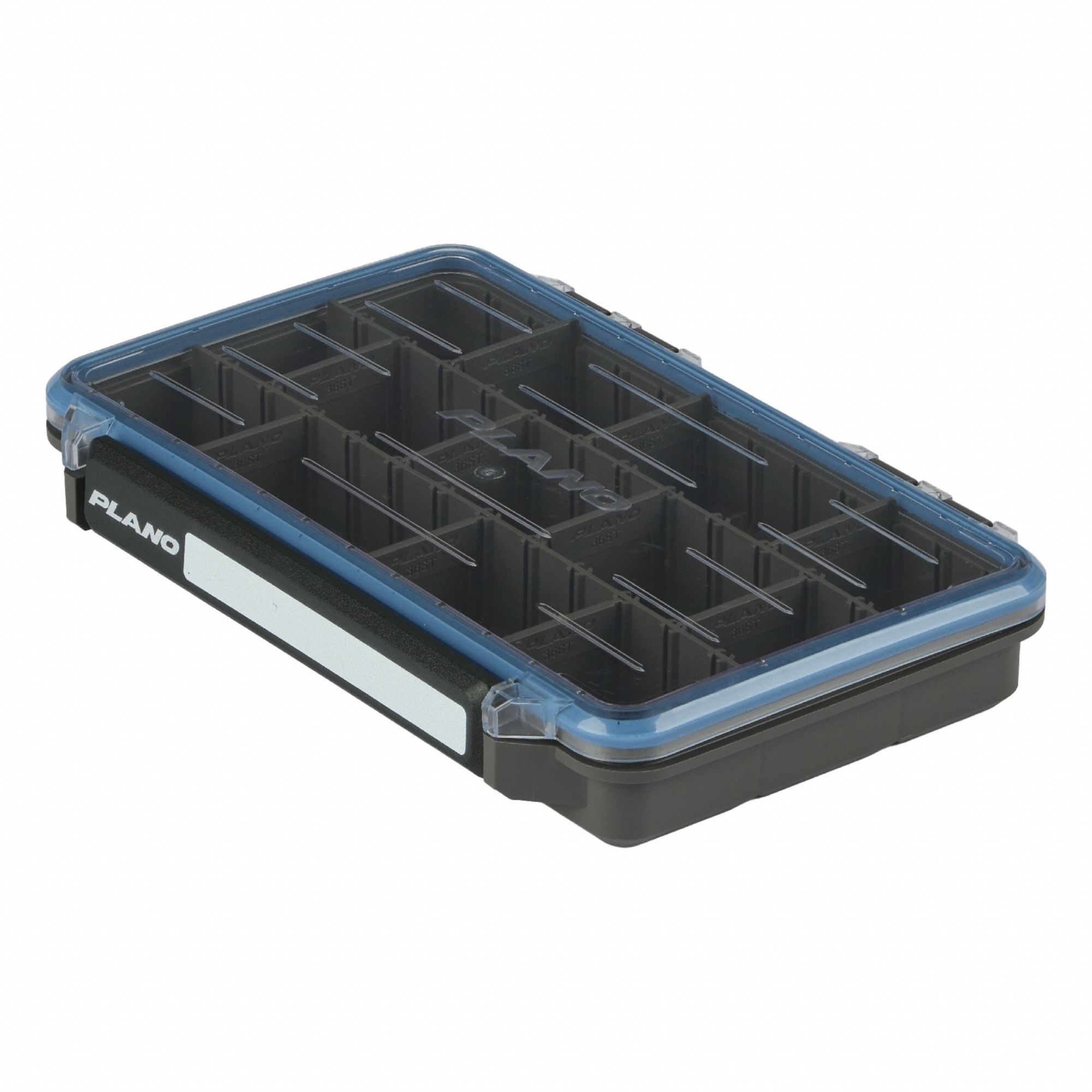 PLANO, 10 7/8 in x 7 1/4 in x 1 3/4 in, Black/Clear, Compartment Box ...