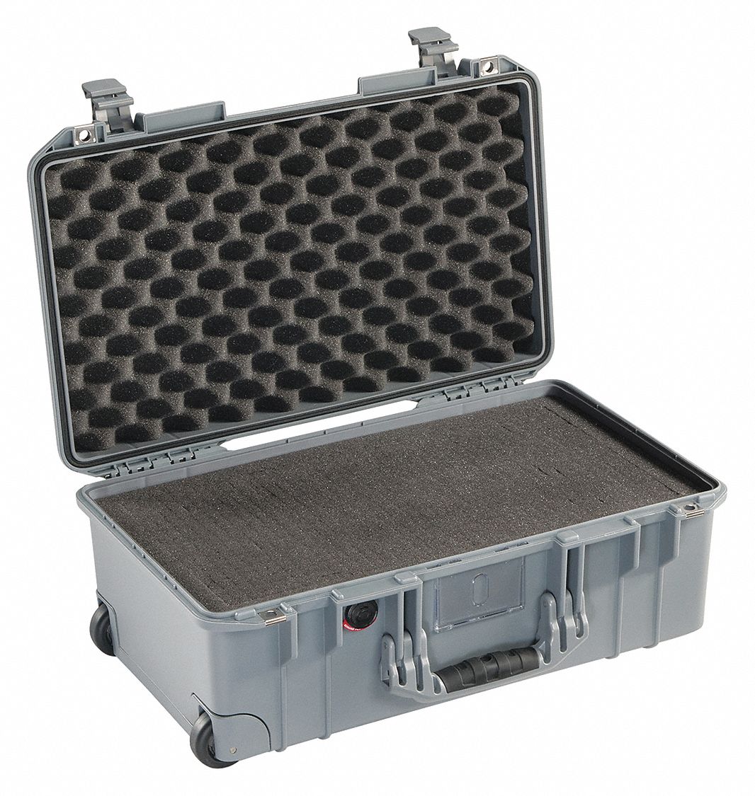 AIR CASE W/FOAM INSERTS, SILVER, 8 63/64 X 21 31/32 IN