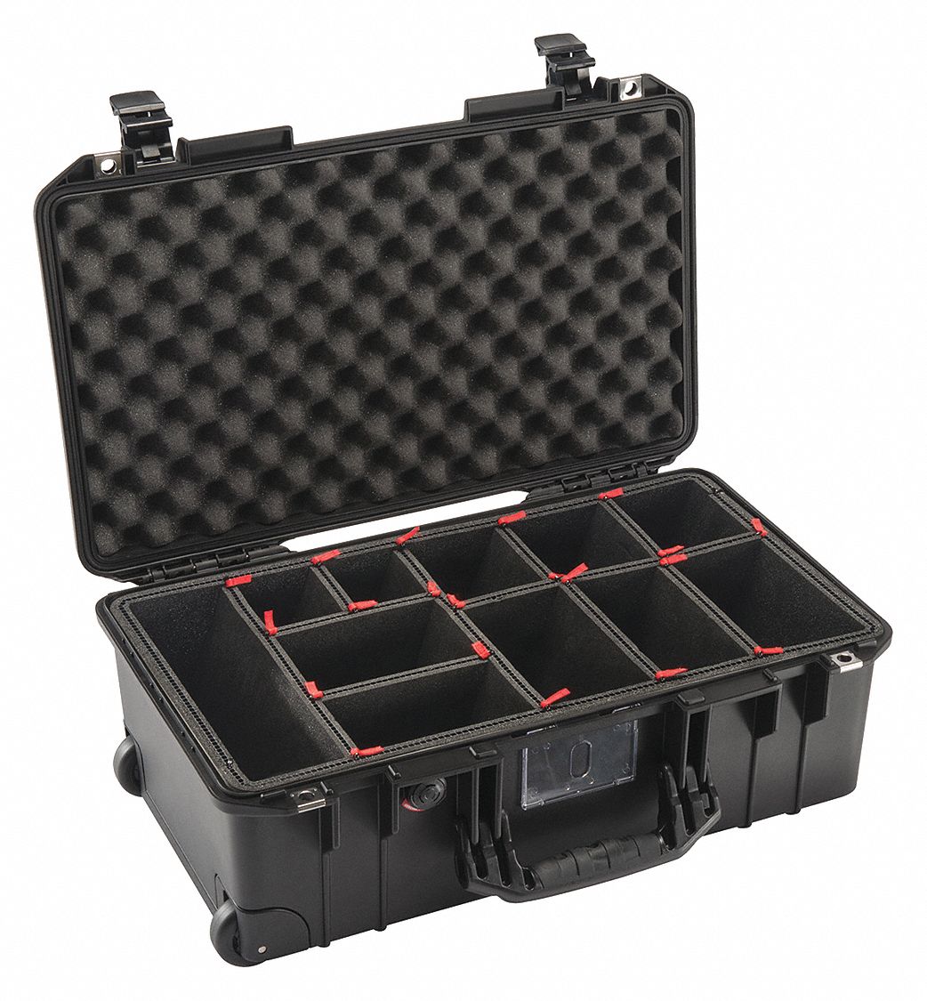 PROTECTIVE CASE, AIR, CARRY ON, NO FOAM, TREKPAK DIVIDER, SILVER, 21.96 X 11.97 X 8.98 IN, POLYMER