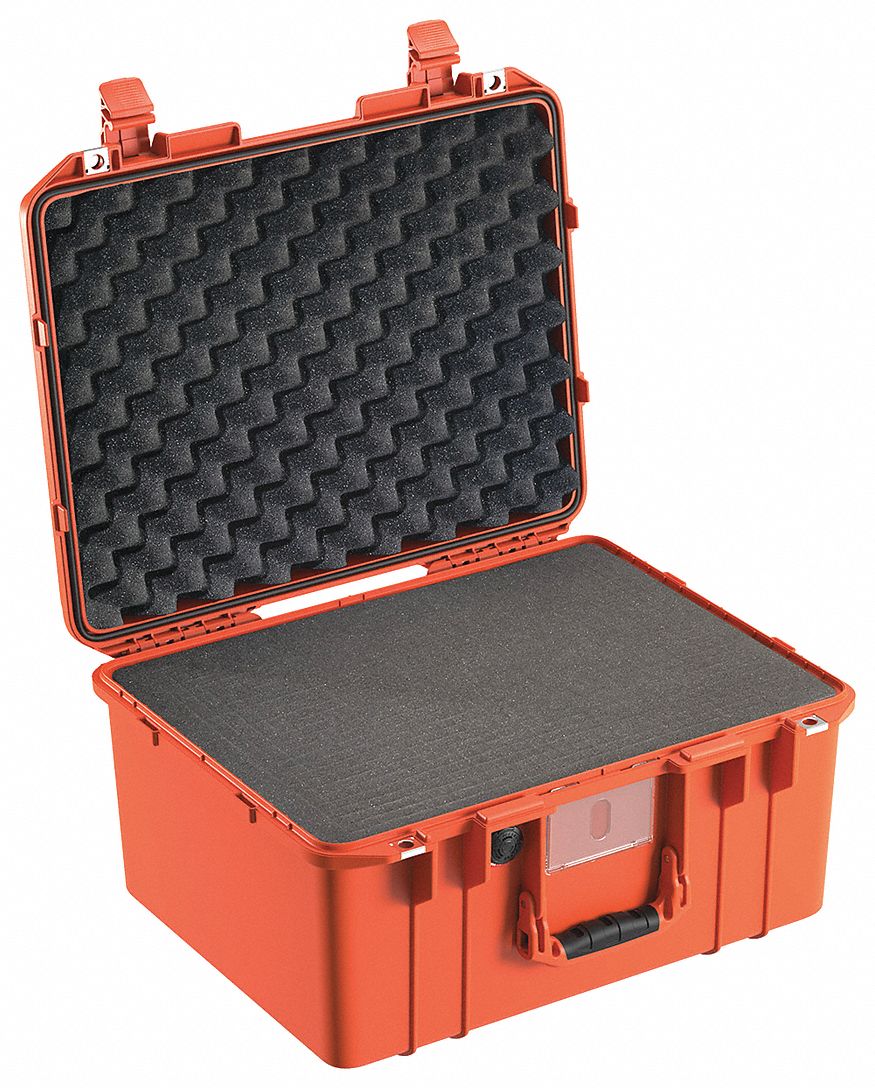 PROTECTIVE CASE, AIR, W/FOAM, FOLDING HANDLE, ORANGE, 19 3/16 X 15 51/64 X 10 1/2 IN, HPX/PP/PUR