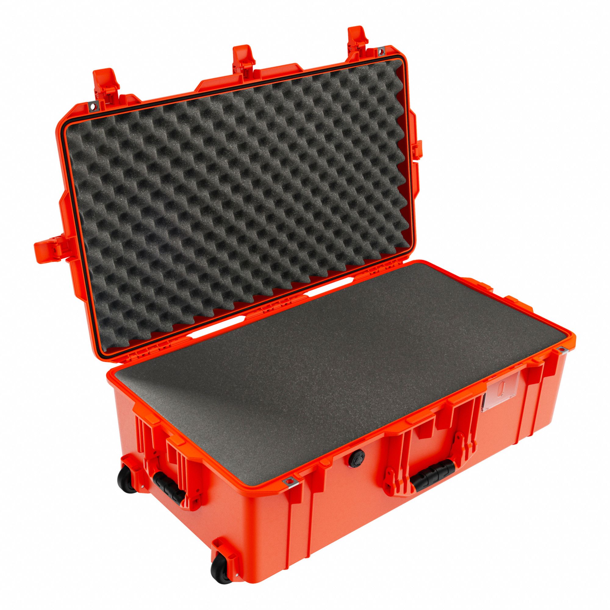 PROTECTIVE CASE, AIR, W/FOAM, TELESCOPIC HANDLE, ORANGE, 32 37/64 X 18 13/32 X 11 1/64 IN, PP/PUR