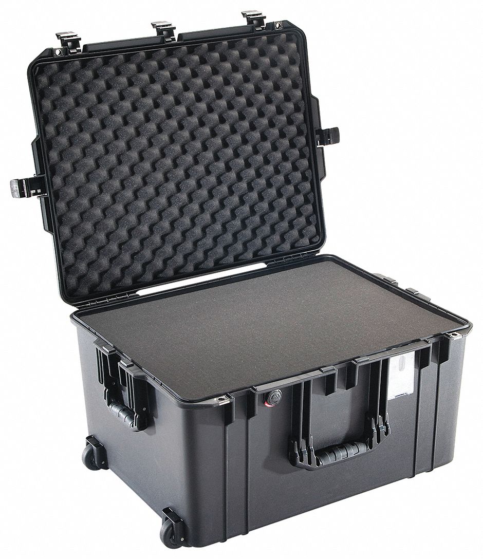 PROTECTIVE CASE, AIR, O-RING, 2 WHEEL, BLK, 26 39/64 X 20 21/32 X 14 7/8 IN, HPX/PP/PUR