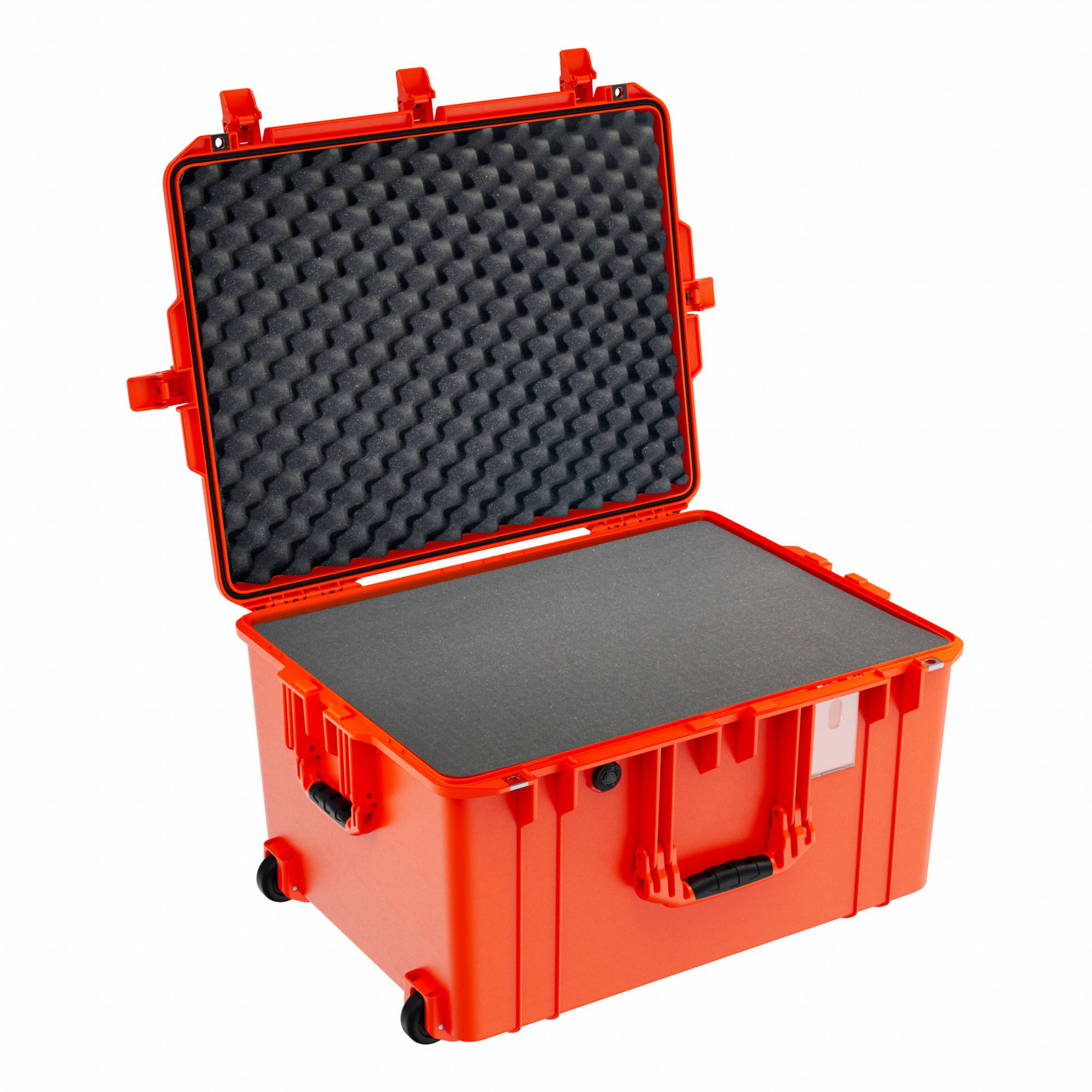 PROTECTIVE CASE, AIR, WITH FOAM, 2 WHEEL, O-RING, ORNG, 26 39/64 X 20 21/32 X 14 7/8 IN, HPX/PUR
