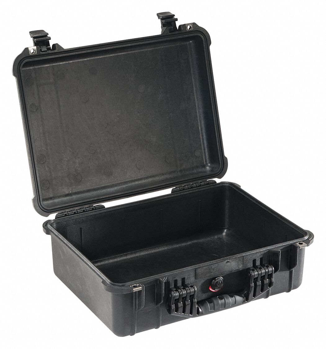 PELICAN PROTECTIVE CASE, 12⅞ IN X 18 IN X 6¾ IN INSIDE, BLACK