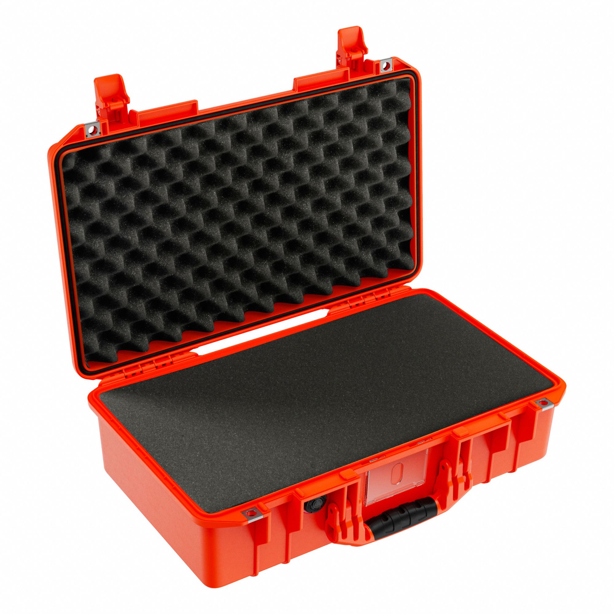 PROTECTIVE CASE, AIR, WITH FOAM, PURGE VALVE, BUSINESS CARD HOLDER, ORANGE, 21.96 X 13.97 IN, POLYMER