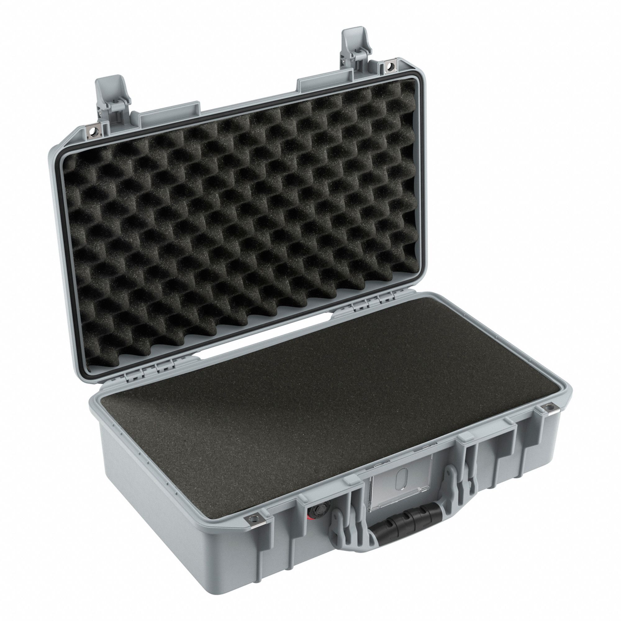 PROTECTIVE CASE, AIR, WITH FOAM, PURGE VALVE, BUSINESS CARD HOLDER, SILVER, 21.96 X 13.97 IN,POLYMER