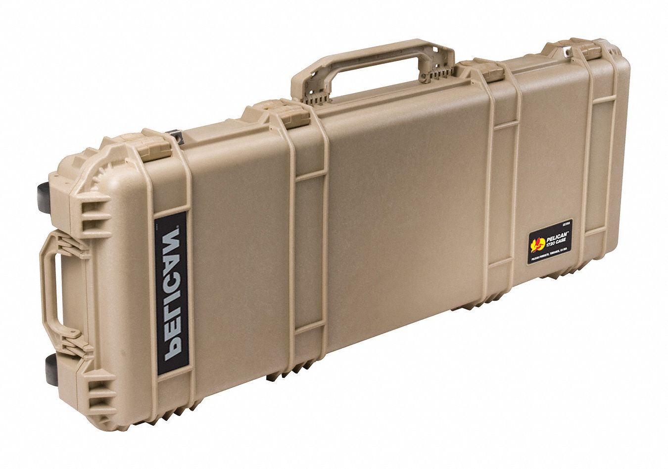 PROTECTIVE CASE, 13½ IN X 42 IN X 5¼ IN, SOLID, BEIGE, 2 WHEELS, FOAM INCLUDED