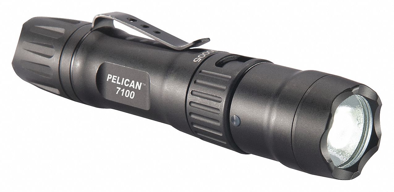 FLASHLIGHT, LED, ALUMINUM, BLACK, GLASS LENS, 5 1/8 IN LENGTH, 10,000 HOUR LAMP LIFE