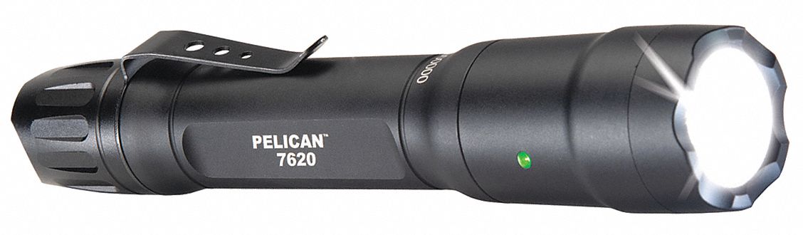 HANDHELD FLASHLIGHT, LED, 387 LUMENS, 139 M BEAM, BLACK, 6.81 IN L/1 IN DIA, ALUMINUM/GLASS