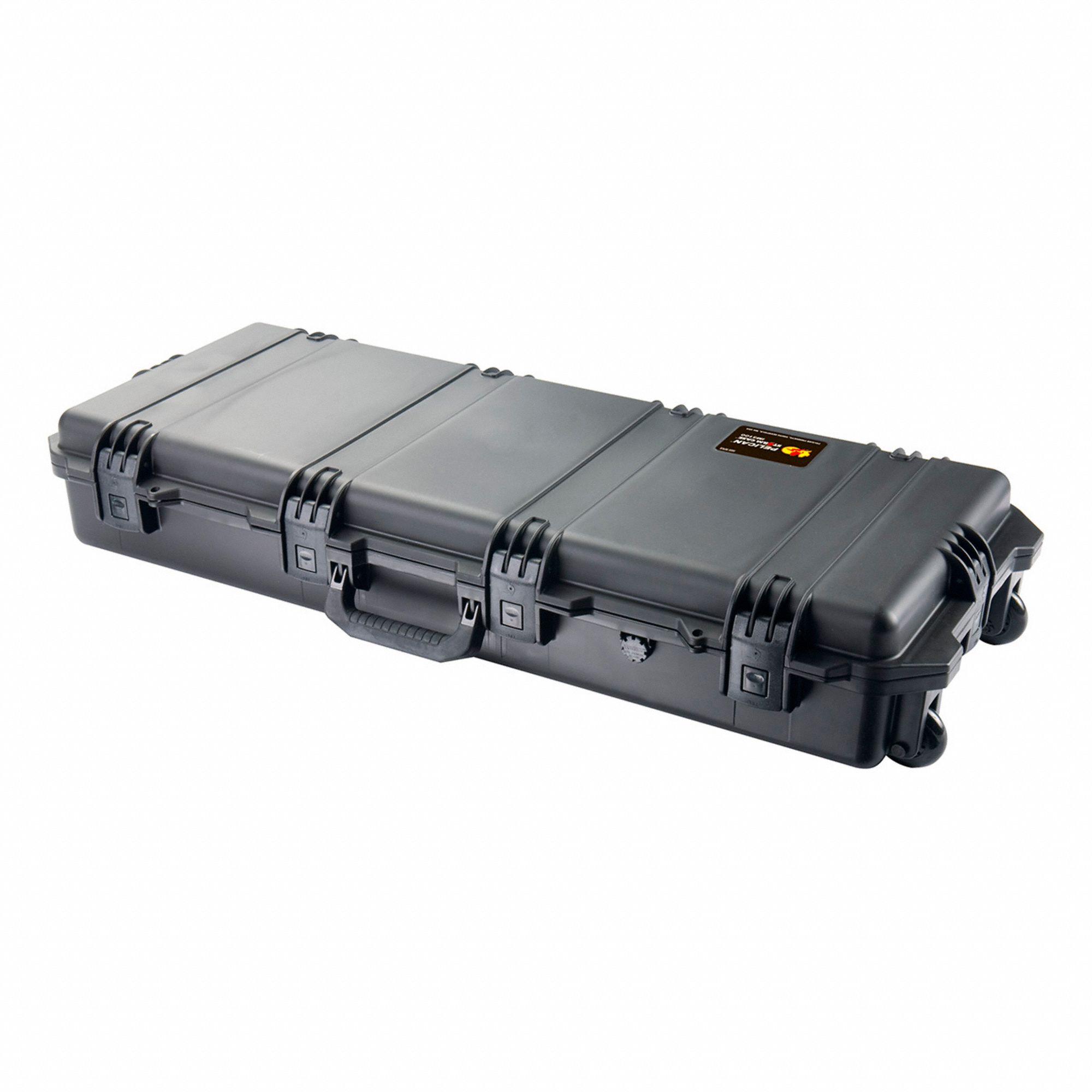 PROTECTIVE CASE, 14 IN X 36½ IN X 6 IN, FLAT/SOLID, BLACK, 2 WHEELS, FOAM INCLUDED