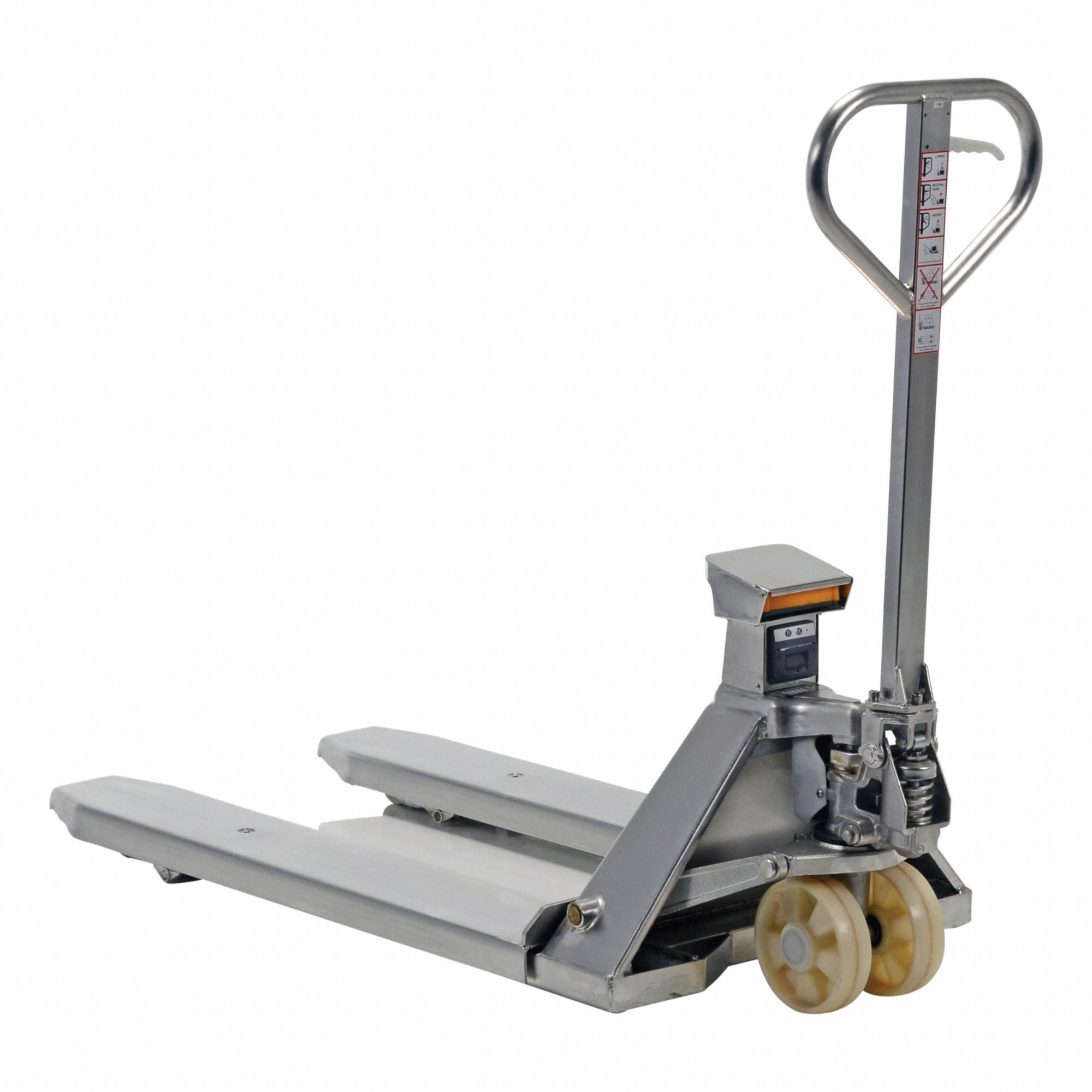 VESTIL Platform Truck Scale: 5,000 lb, 46 in L x 28 in W Fork Dim, 28 in, Low Profile Fork, Steel (MPN PM-2748-SCL-LP-SS). Key specifications — Brand: VESTIL.
